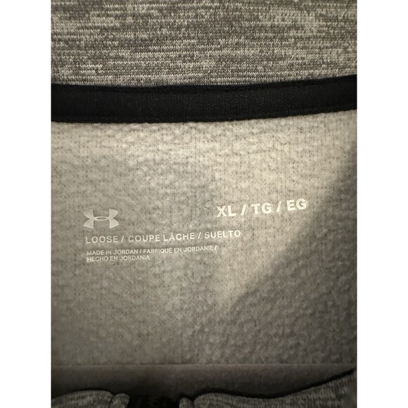 Under Armour Sweatshirt Mens XL Loose Quarter Zip Pullover Gray Black - Picture 4 of 4